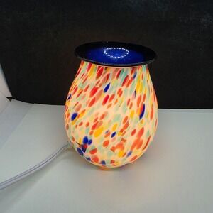 Wax Melt Essential Oil Warmer Speckled Glass Electric Aromatherapy Night Light